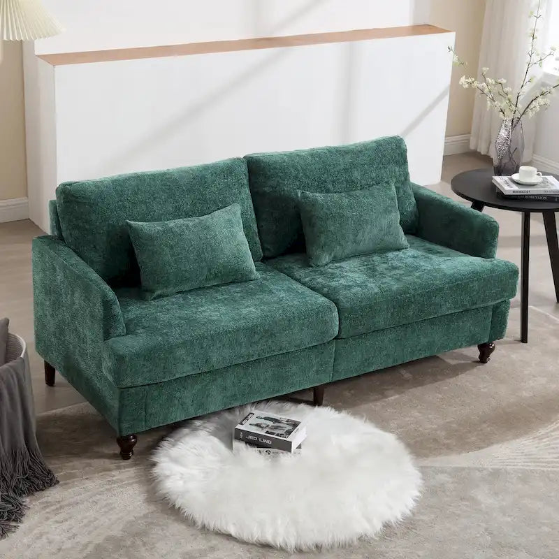 HOMEFUN moderne chenille-loveseat, gestoffeerde 2-zitsloveseat, moderne bank