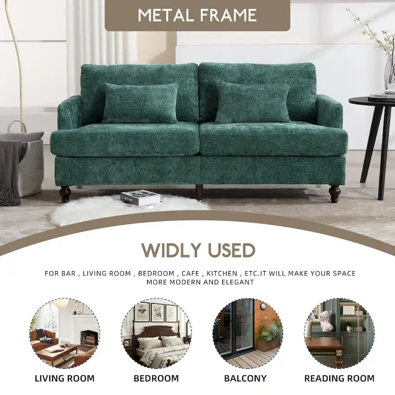 HOMEFUN moderne chenille-loveseat, gestoffeerde 2-zitsloveseat, moderne bank