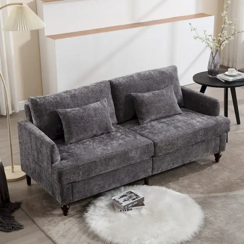 HOMEFUN moderne chenille-loveseat, gestoffeerde 2-zitsloveseat, moderne bank