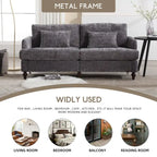 HOMEFUN moderne chenille-loveseat, gestoffeerde 2-zitsloveseat, moderne bank