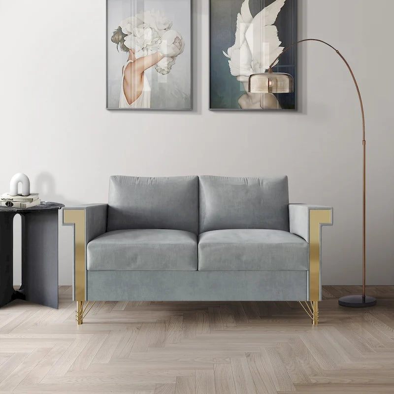 CraftPorch luxus bársonnyal kárpitozott kétszemélyes kanapé