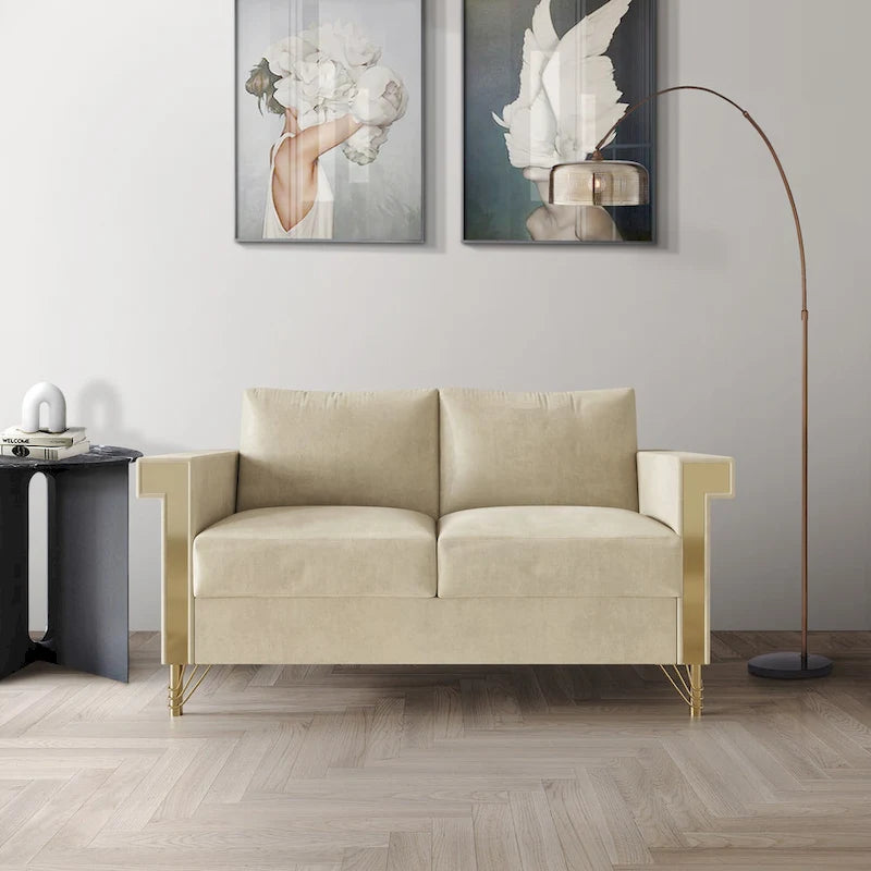 CraftPorch luxus bársonnyal kárpitozott kétszemélyes kanapé