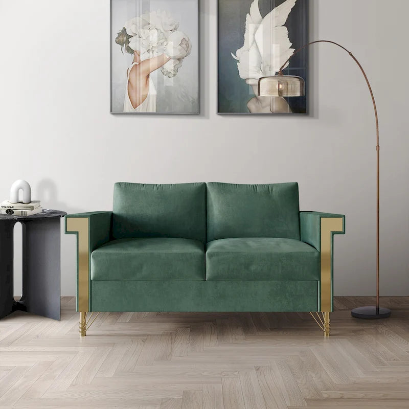 CraftPorch luxus bársonnyal kárpitozott kétszemélyes kanapé