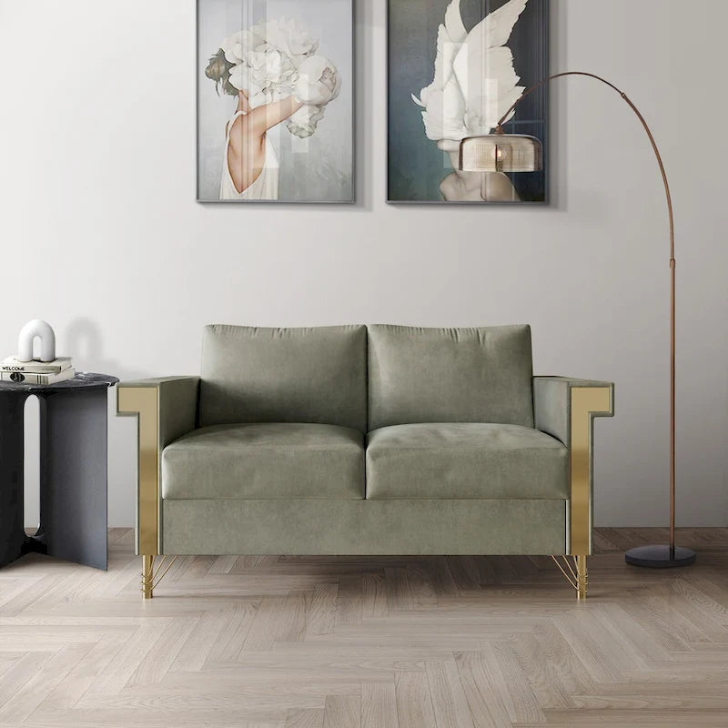 CraftPorch luxus bársonnyal kárpitozott kétszemélyes kanapé