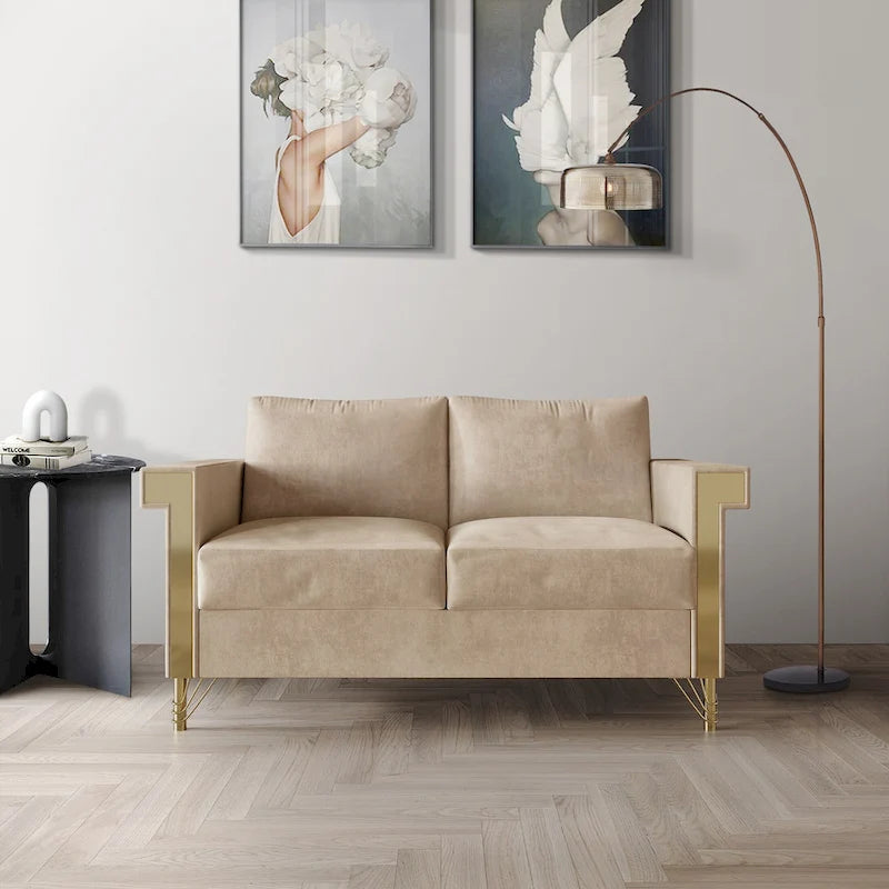 CraftPorch luxus bársonnyal kárpitozott kétszemélyes kanapé