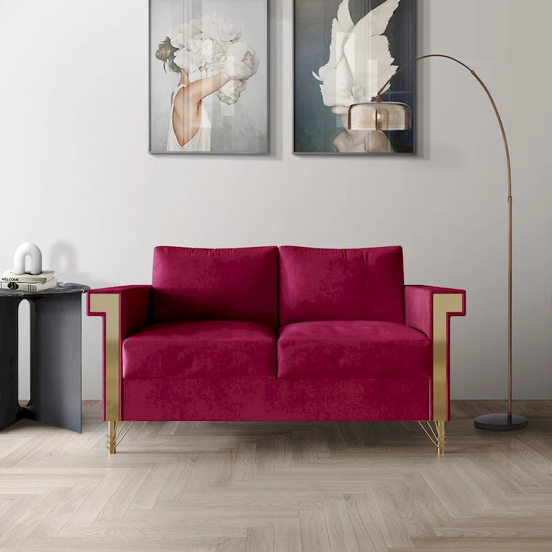 CraftPorch luxus bársonnyal kárpitozott kétszemélyes kanapé