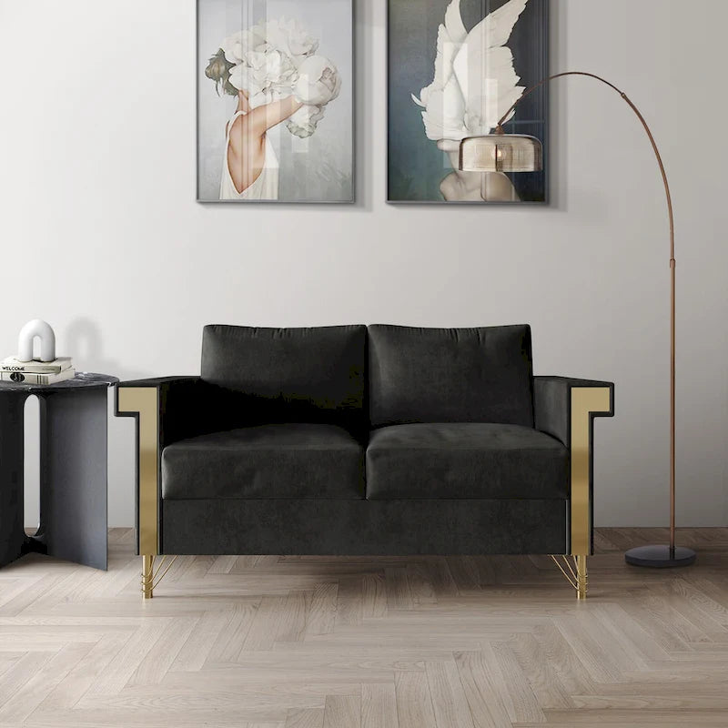 CraftPorch luxus bársonnyal kárpitozott kétszemélyes kanapé