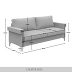 CraftPorch luxus bársonnyal kárpitozott kétszemélyes kanapé