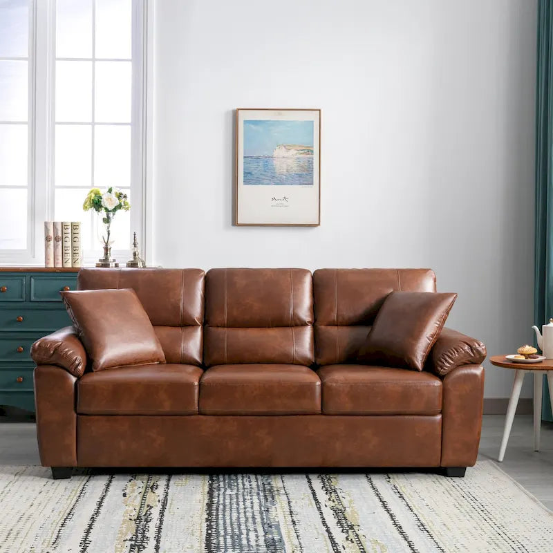Morden Fort Polstergarnitur fürs Wohnzimmer, 2-teilig, Kunstlederstuhl und Sofa