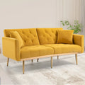 Fluwelen gestoffeerde gecapitonneerde loveseat-slaapbank met roségouden poten