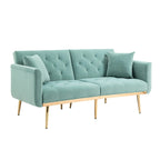 Fluwelen gestoffeerde gecapitonneerde loveseat-slaapbank met roségouden poten