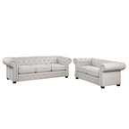 Corvus Aleksis 2-teiliges Chesterfield-Sofa- und Loveseat-Set mit Knopftuftung und gerollten Armlehnen