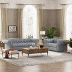 Corvus Aleksis 2-teiliges Chesterfield-Sofa- und Loveseat-Set mit Knopftuftung und gerollten Armlehnen