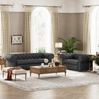 Corvus Aleksis 2-teiliges Chesterfield-Sofa- und Loveseat-Set mit Knopftuftung und gerollten Armlehnen