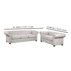 Corvus Aleksis 2-teiliges Chesterfield-Sofa- und Loveseat-Set mit Knopftuftung und gerollten Armlehnen
