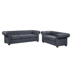 Corvus Aleksis 2-teiliges Chesterfield-Sofa- und Loveseat-Set mit Knopftuftung und gerollten Armlehnen