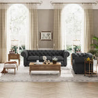 Corvus Aleksis 2-teiliges Chesterfield-Sofa- und Loveseat-Set mit Knopftuftung und gerollten Armlehnen