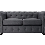 Corvus Aleksis 2-teiliges Chesterfield-Sofa- und Loveseat-Set mit Knopftuftung und gerollten Armlehnen