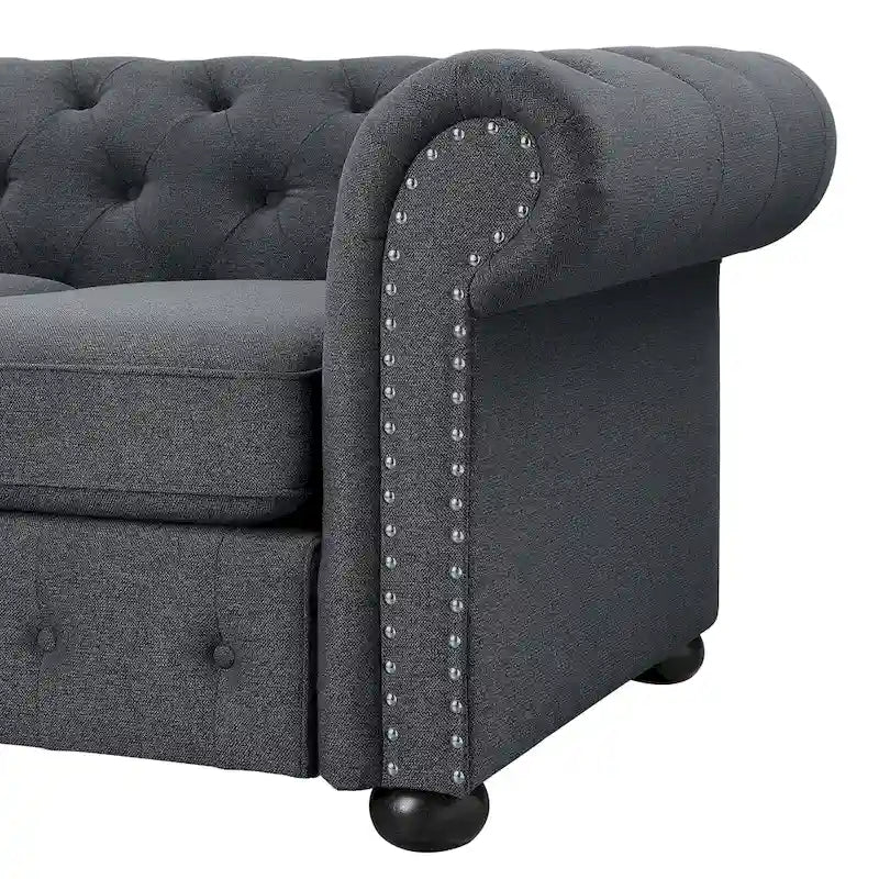 Corvus Aleksis 2-teiliges Chesterfield-Sofa- und Loveseat-Set mit Knopftuftung und gerollten Armlehnen