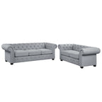 Corvus Aleksis 2-teiliges Chesterfield-Sofa- und Loveseat-Set mit Knopftuftung und gerollten Armlehnen