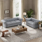 Corvus Aleksis 2-teiliges Chesterfield-Sofa- und Loveseat-Set mit Knopftuftung und gerollten Armlehnen