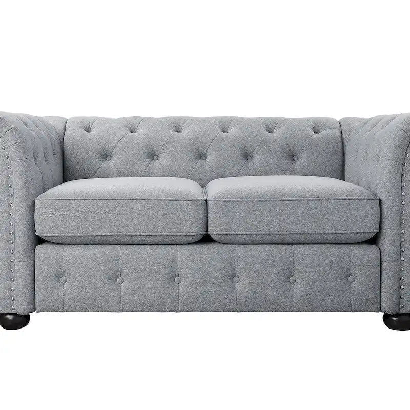 Corvus Aleksis 2-teiliges Chesterfield-Sofa- und Loveseat-Set mit Knopftuftung und gerollten Armlehnen