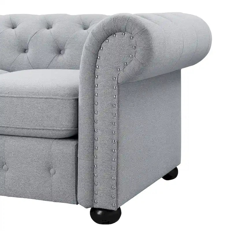 Corvus Aleksis 2-teiliges Chesterfield-Sofa- und Loveseat-Set mit Knopftuftung und gerollten Armlehnen