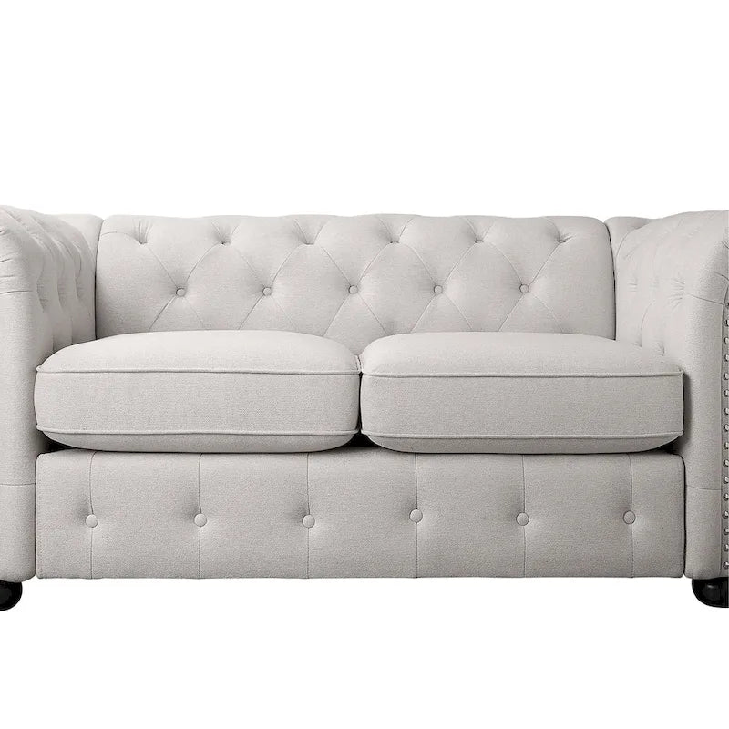 Corvus Aleksis 2-teiliges Chesterfield-Sofa- und Loveseat-Set mit Knopftuftung und gerollten Armlehnen