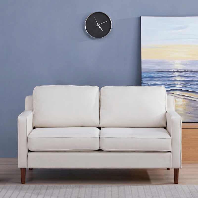 Modernes Zweisitzer-Sofa Sedona, Kunstleinen / veganes Leder – N/A