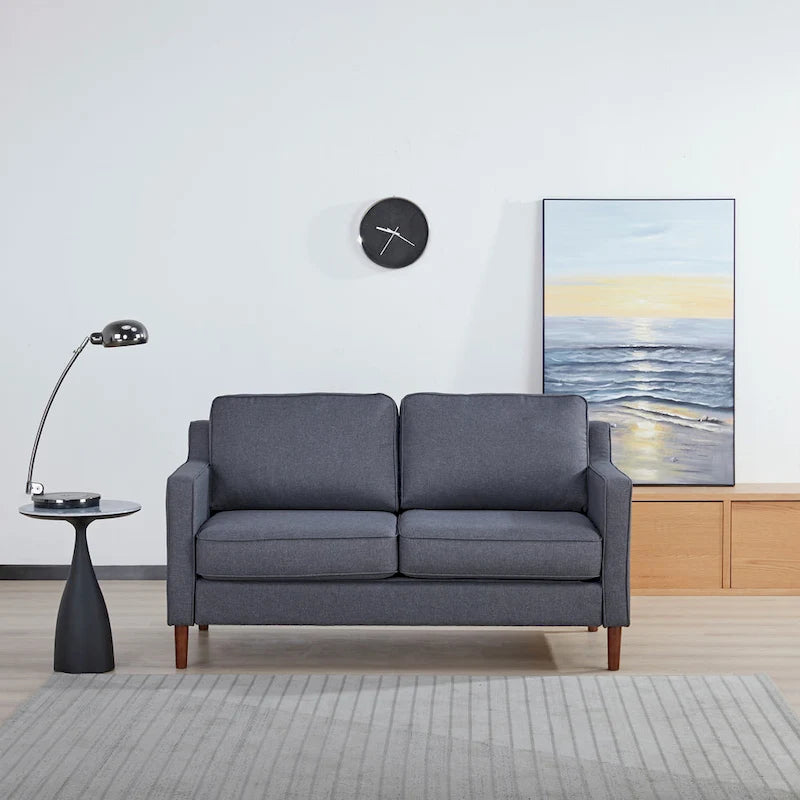Modernes Zweisitzer-Sofa Sedona, Kunstleinen / veganes Leder – N/A