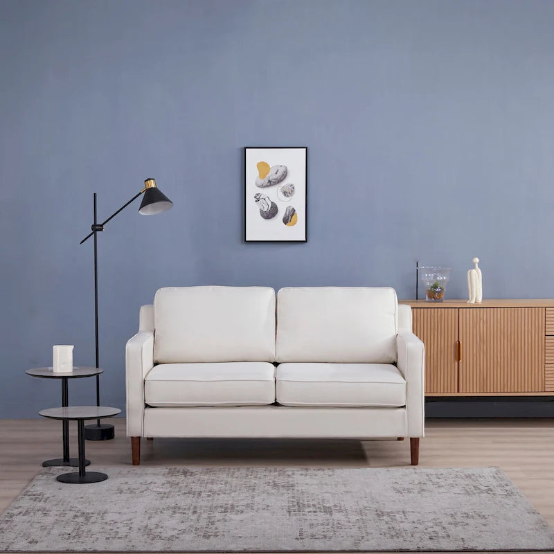 Modernes Zweisitzer-Sofa Sedona, Kunstleinen / veganes Leder – N/A