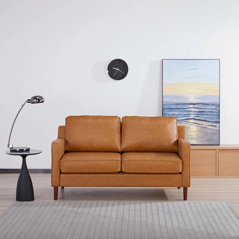Modernes Zweisitzer-Sofa Sedona, Kunstleinen / veganes Leder – N/A
