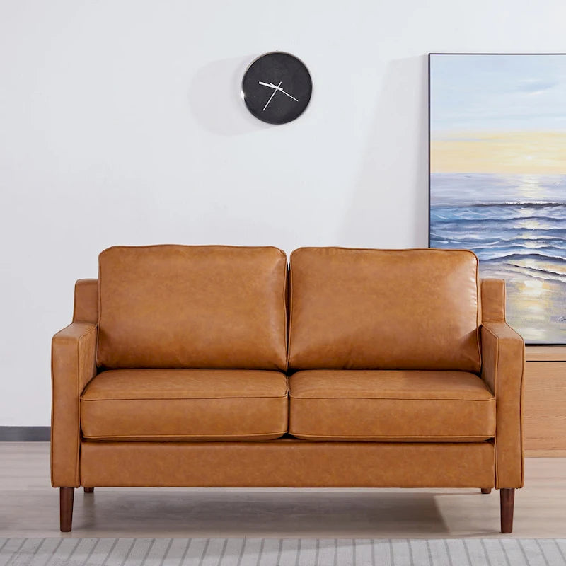 Modernes Zweisitzer-Sofa Sedona, Kunstleinen / veganes Leder – N/A