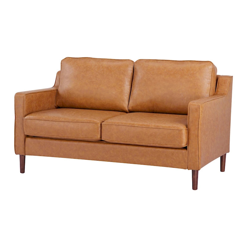 Modernes Zweisitzer-Sofa Sedona, Kunstleinen / veganes Leder – N/A