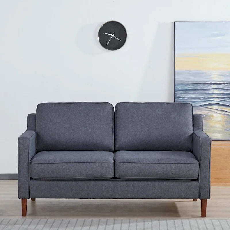 Modernes Zweisitzer-Sofa Sedona, Kunstleinen / veganes Leder – N/A