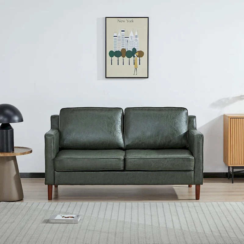 Modernes Zweisitzer-Sofa Sedona, Kunstleinen / veganes Leder – N/A