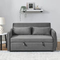 Sofá biplaza convertible moderno de terciopelo, sofá cama con 2 almohadas