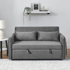 Sofá biplaza convertible moderno de terciopelo, sofá cama con 2 almohadas
