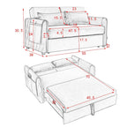 Sofá biplaza convertible moderno de terciopelo, sofá cama con 2 almohadas