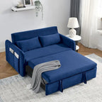 Sofá biplaza convertible moderno de terciopelo, sofá cama con 2 almohadas