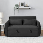 Sofá biplaza convertible moderno de terciopelo, sofá cama con 2 almohadas