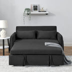 Sofá biplaza convertible moderno de terciopelo, sofá cama con 2 almohadas