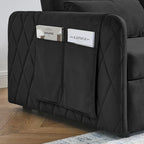 Sofá biplaza convertible moderno de terciopelo, sofá cama con 2 almohadas