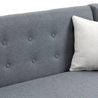 Nowoczesna pikowana sofa dwuosobowa z tapicerką lnianą