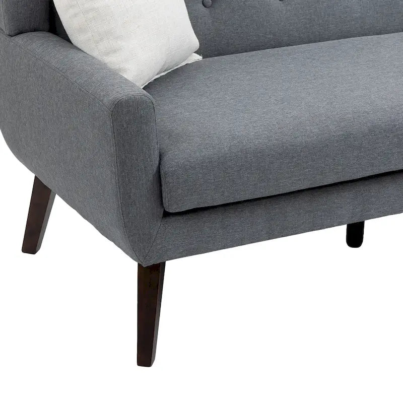 Nowoczesna pikowana sofa dwuosobowa z tapicerką lnianą