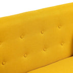 Nowoczesna pikowana sofa dwuosobowa z tapicerką lnianą