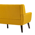Nowoczesna pikowana sofa dwuosobowa z tapicerką lnianą