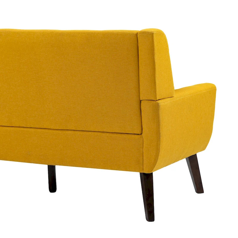 Nowoczesna pikowana sofa dwuosobowa z tapicerką lnianą