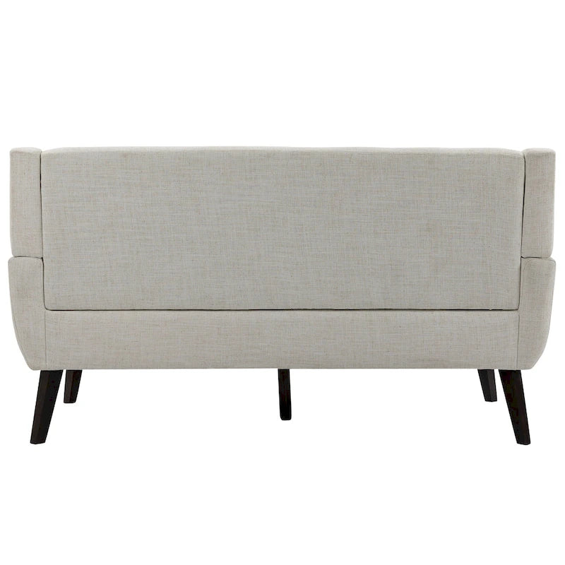 Nowoczesna pikowana sofa dwuosobowa z tapicerką lnianą