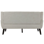 Nowoczesna pikowana sofa dwuosobowa z tapicerką lnianą